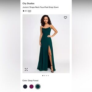 City Studio Elegant Green Evening Gown With Pearl Straps Size 9/10